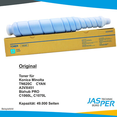 Original Toner TN-620C A3VX45J 451 Cyan Konica Minolta Bizhub PRO C1060L 2060