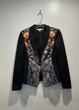 Boston Proper Size 2 Floral Print One Button Blazer Artsy Work Church READ