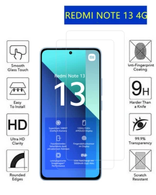 [2 Pezzi] Pellicola in vetro TEMPERATO per XIAOMI REDMI NOTE 13 4G