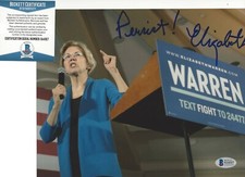 SENATOR ELIZABETH WARREN SIGNED 8X10 PHOTO BECKETT COA 2020 DEMOCRATIC CANDIDATE