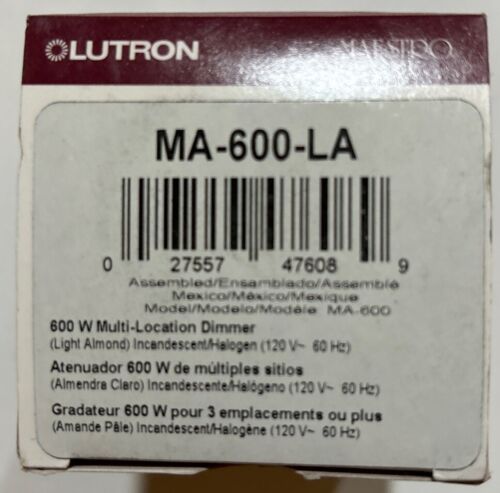 Lutron Maestro MA-600-LA Multi Location dimmer - Light Almond - Picture 2 of 3