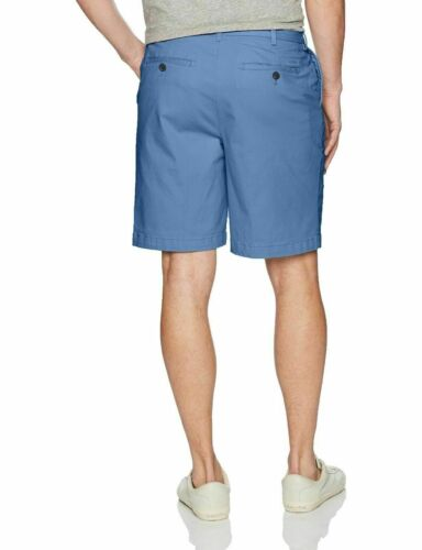IZOD Men's Stretch Flat Front Chino Short Cotton-Polyester Federal Blue 32W - Foto 2 di 2