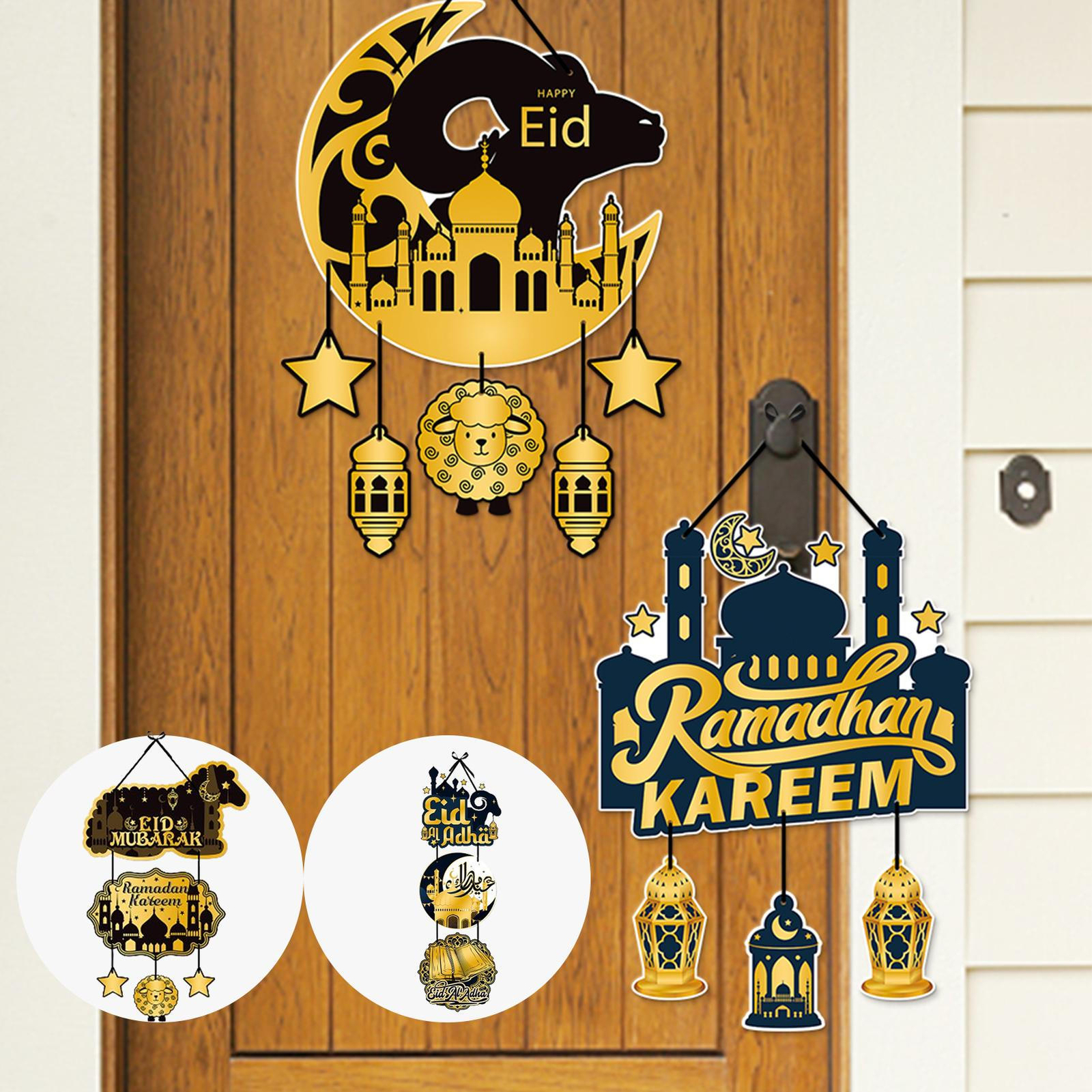 Ramadan Mubarak Door Sign Decorative Door Plaque Ornaments for Ramadan Decor
