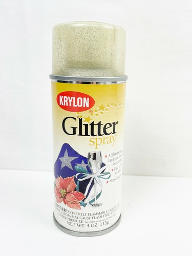 VINTAGE 1998 KRYLON GLITTER SPRAY - GOLD - 4oz - FULL - COLLECTORS ITEM - Afbeelding 1 van 7