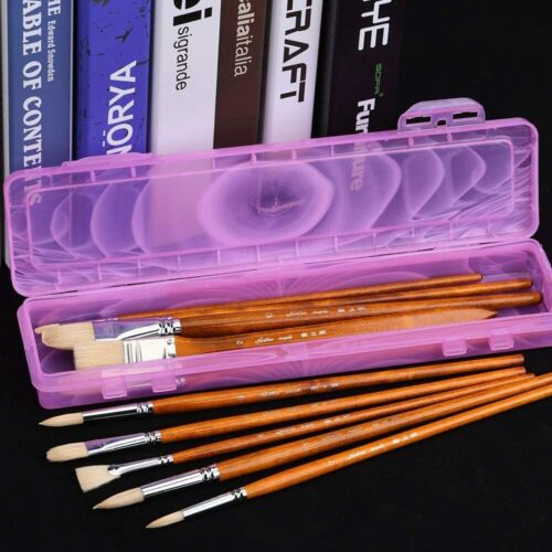 11pcs Paint Brush Set Natural Chungking Hog Bristle Artist Watercolor Brushes AU - Picture 8 of 9