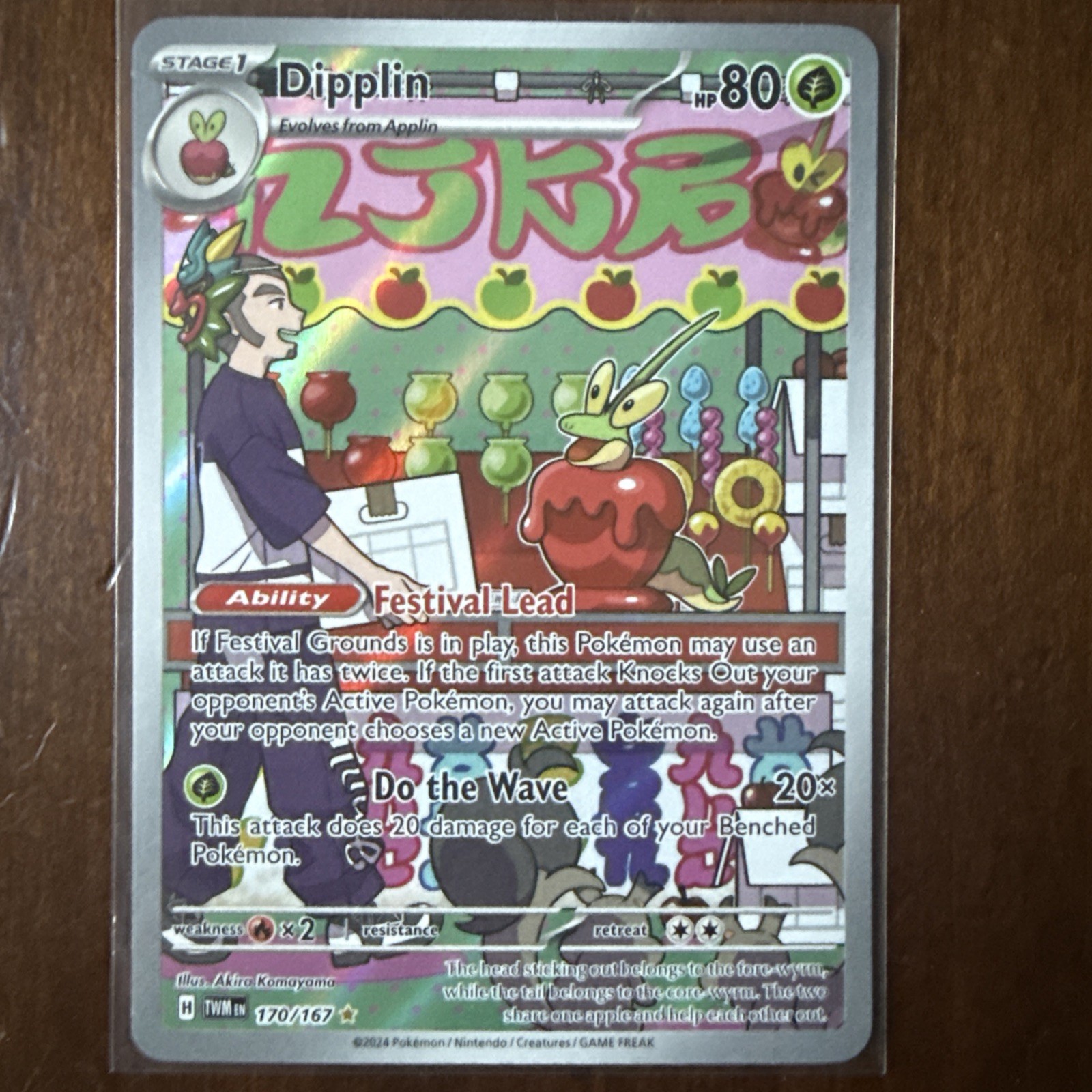 Dipplin Holo Illustration Rare Pokémon TCG Twilight Masquerade Card 170/167 Sv06