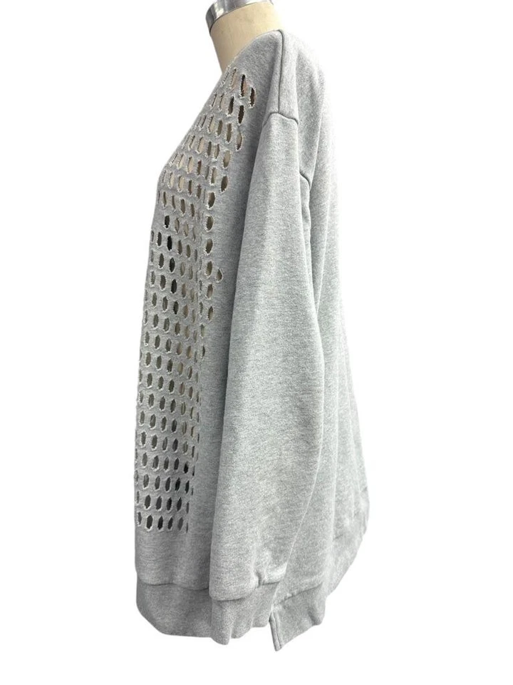 Sudadera Vintage 3.1 Phillip Lim Gris De Gran Tamaño Con Recortes Talla M Foto 2 de 4