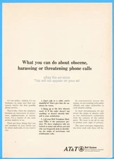1966 AT&T Telephone Bell System What You Can Do Obscene Harassing Phone Calls Ad