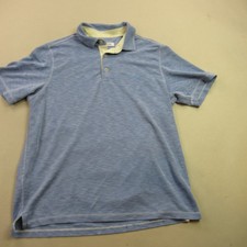 Tommy Bahama Mens Medium Polo Shirt Short Sleeve Blue Golf Button Up Casual