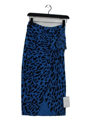 Diane von Furstenberg Damen Midi Rock S blau 100% Viskose Wickeloptik