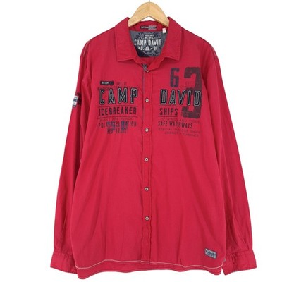 Vintage Camp David Men Shirt Cotton Explorer Adventure Lq5 Size 2XL