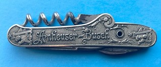BEER BOTTLE OPENER CORKSCREW POCKET KNIFE ANHEUSER BUSCH ST LOUIS MO POCKETKNIFE