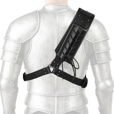 Medieval Back Holster Sword 4.53 inches (L) x 2.8 - 3.9 (W), Black