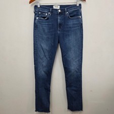 Agolde Sophie High Rise Skinny Jeans Dark Wash Raw Hem A018-3005 Blue Size 28