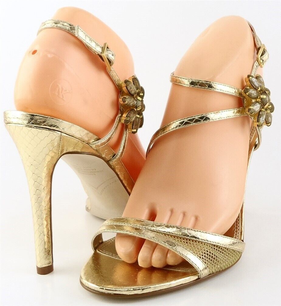 $90 ENZO ANGIOLINI MEREDYTH Light Gold Designer EVENING WEDDING Sandals 6