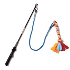 Interactive Flirt Pole Toy for Dogs Chase and Tug of War,Durable Teaser Wand ...