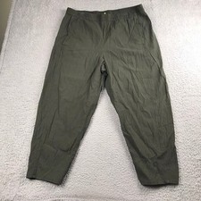 Eileen Fisher Organic Cotton Pucker Tapered Ankle Womens XL 37x35 Seaweed Green