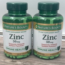 2X Nature  s Bounty Zinc 50mg, 250 Count, Immune Support  Antioxidant Supplement