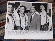 1960 NHL HOCKEY PHOTO MAURICE RICHARD TOE BLAKE DICKIE MOORE MONTREAL CANADIENS