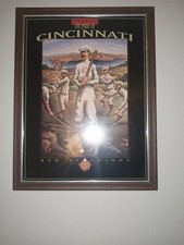1869 Cincinnati Red Stockings Commerative Lithograph Framed