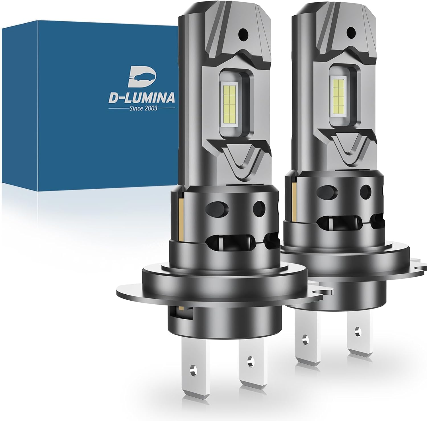 D-Lumina H7 LED Headlight Bulbs, 16000LM High/Low Beam Conversion Kit - 2 Pieces