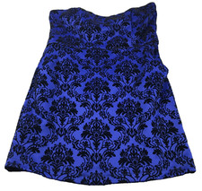 Teeze Me Womens Strapless Dress Sz 13/14 Blue Floral Back Zip NWOT