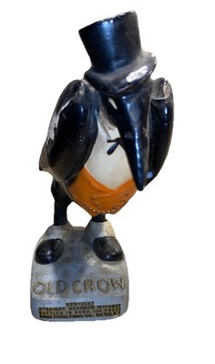 Antique 1930s Old Crow Kentucky Bourbon Composition Bar Back Counter Display