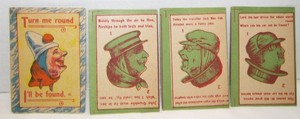 1920's German Optical Illusions Upside Down Cards "Turn Me Round, I'll Be Found"