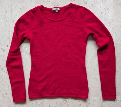 Pull NS Cashmere 100% Cachemire rouge taille S - Photo 1/3