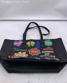 Disney Parks Danielle Nicole Womens Black Leather World Goodbye Tote Bag