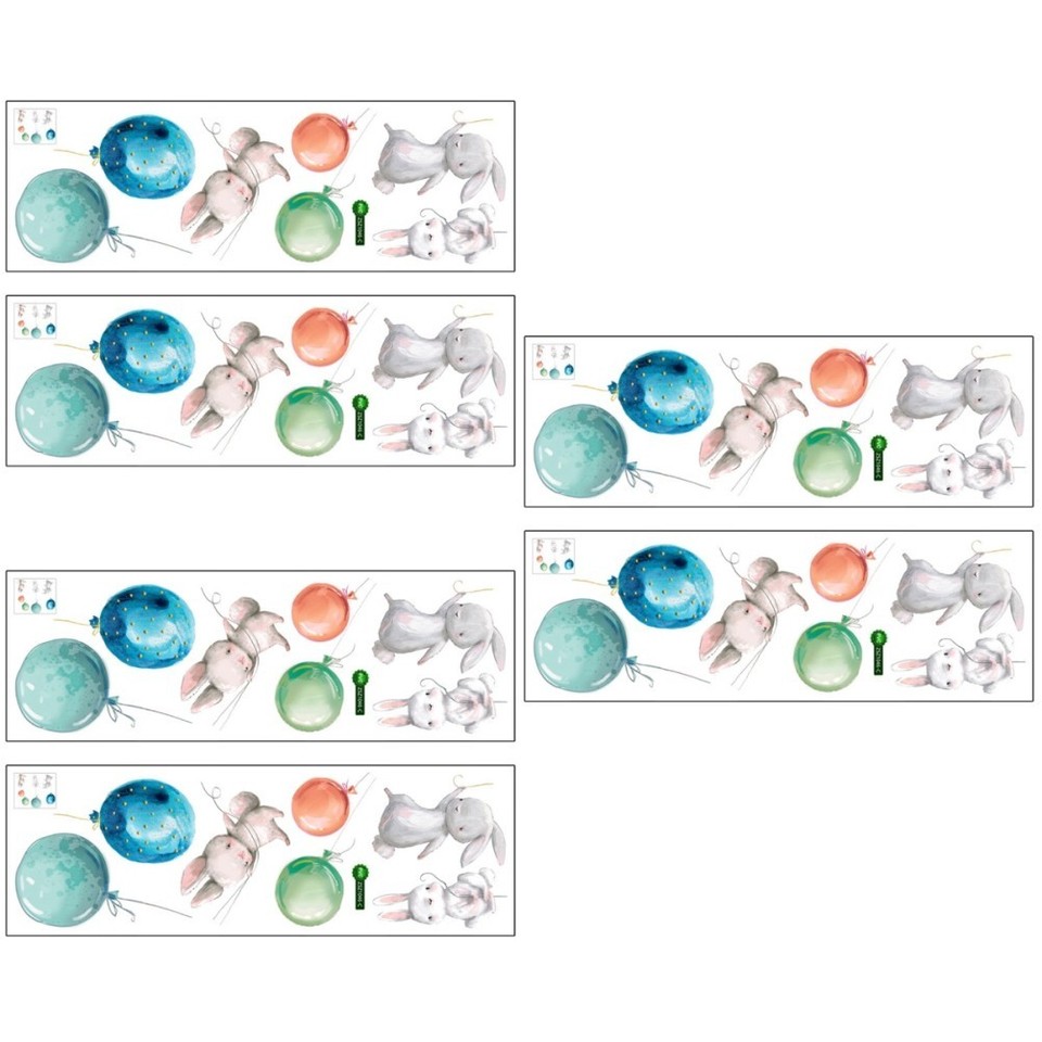 2 Pcs Adhesive Lovely Rabbit Stickers Cartoon Animal Stickers Bedroom ...