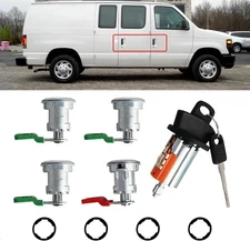 Ignition Switch Lock Cylinder&Keys W/ 4 Door Cylinder, Compatible with... 