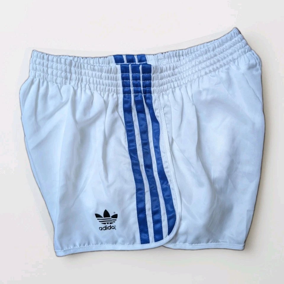 ADIDAS NEU Glanz Nylon Sprinter Shorts weiß D7 Vintage Laufen Sport Retro Gym - Bild 4 von 4