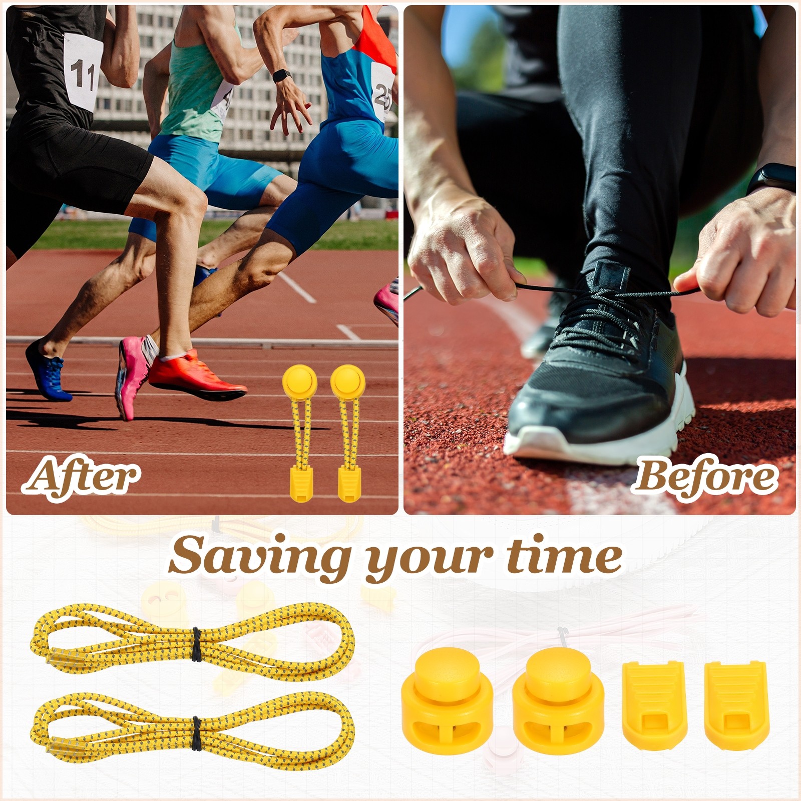 APL 2 Pezzi Lacci Elastici per Scarpe Senza Lacci per Scarpe per Adulti Punto Riflettente Blu Lago