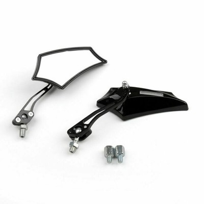 Motocycle Chopper Cruiser Street Dirt Bike Rear View Mirror Spiegel 8mm10mm BK