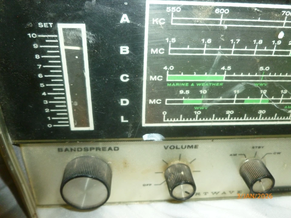 Tubo de vácuo receptor de ondas curtas GR-64 Working HEATHKIT 4 bandas liga - Imagem 3 de 4