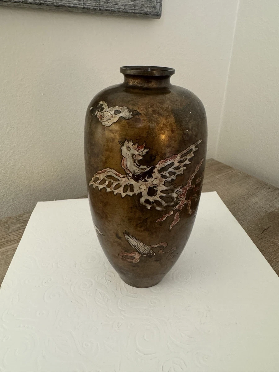 铜日本古董花瓶| eBay