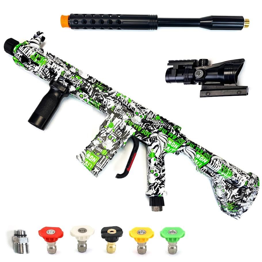 5000 PSI Pressure Washer Gun – Steel | 1m Wand | Skull Finish | M22 + 3/8"" QC