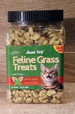 Just Try 13.4 OZ Treats for Indoor Cats Hairball Control Natural Catnip Barley