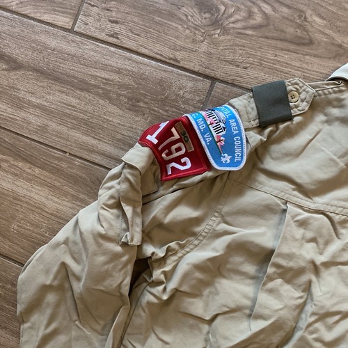 BOY SCOUTS Of America Long Sleeve Uniform Shirt BSA Scout Youth Large & Patches - Picture 11 of 12