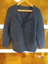 Schafswolljacke, anthrazit, neuwertig, Gr. L, mit Knebelknöpfen