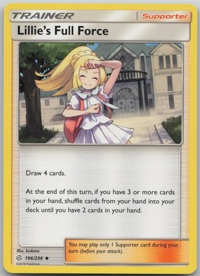 Lillie's Full Force Uncommon SM - Cosmic Eclipse 196/236 LP