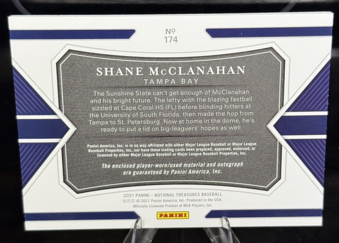2021 PANINI NATIONAL TREASURES SHANE MCCLANAHAN ROOKIE AUTO LIMITED /25 SP view 2