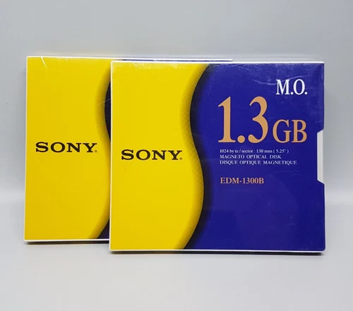 2 Stk. Sony MO Disc - Magnetooptische Diskette - EDM-1300B - 1.3 GB - Neu sealed