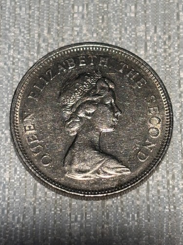 1980 Hong Kong One Dollar Coin, Queen Elizabeth II, Asian Foreign World Coins