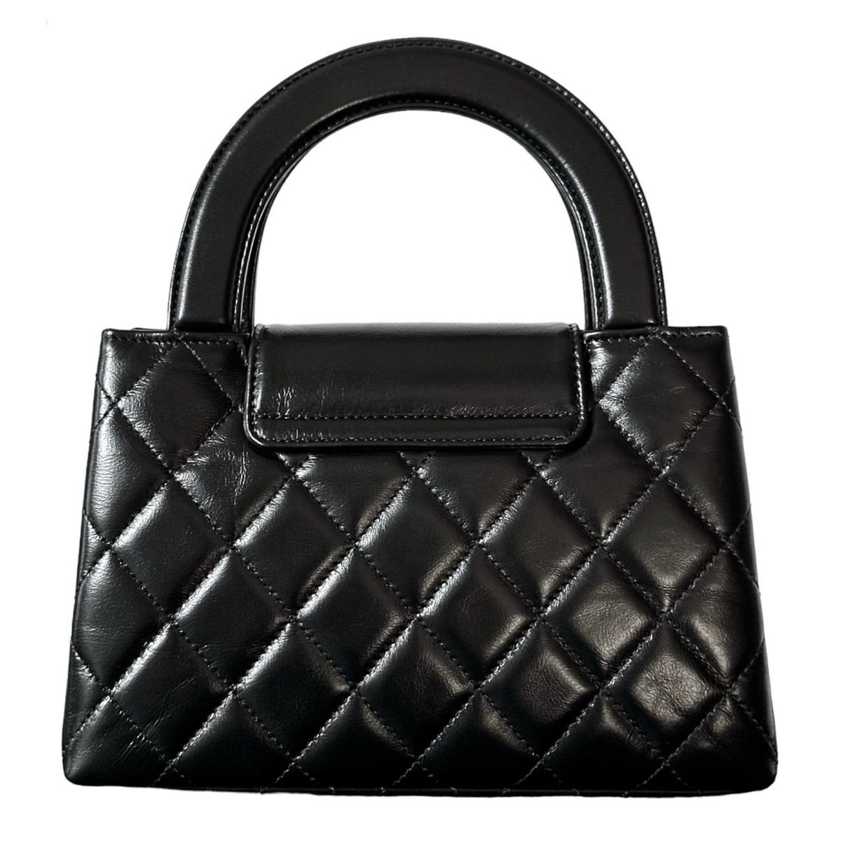 NEW CHANEL 24P BLACK LEATHER NANO KELLY MINI TOP HANDLE NEW CHANEL 24P BLACK LEATHER NANO KELLY MINI TOP HANDLE