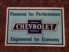 CHEVY metal sign 17-1/2" x 11-1/2" Powered for Performance Engineered Economy
