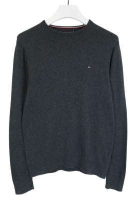 Tommy Hilfiger Pima Baumwolle Kaschmir Pullover Herren Klein Grau