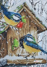 Winter Birds Kit Bead Embroidery DIY Beaded Needlepoint Stitching a3-k-359