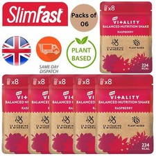 Slimfast Nutrition Raspberry Shake Powder for Muscle Gain Weight Management 480g